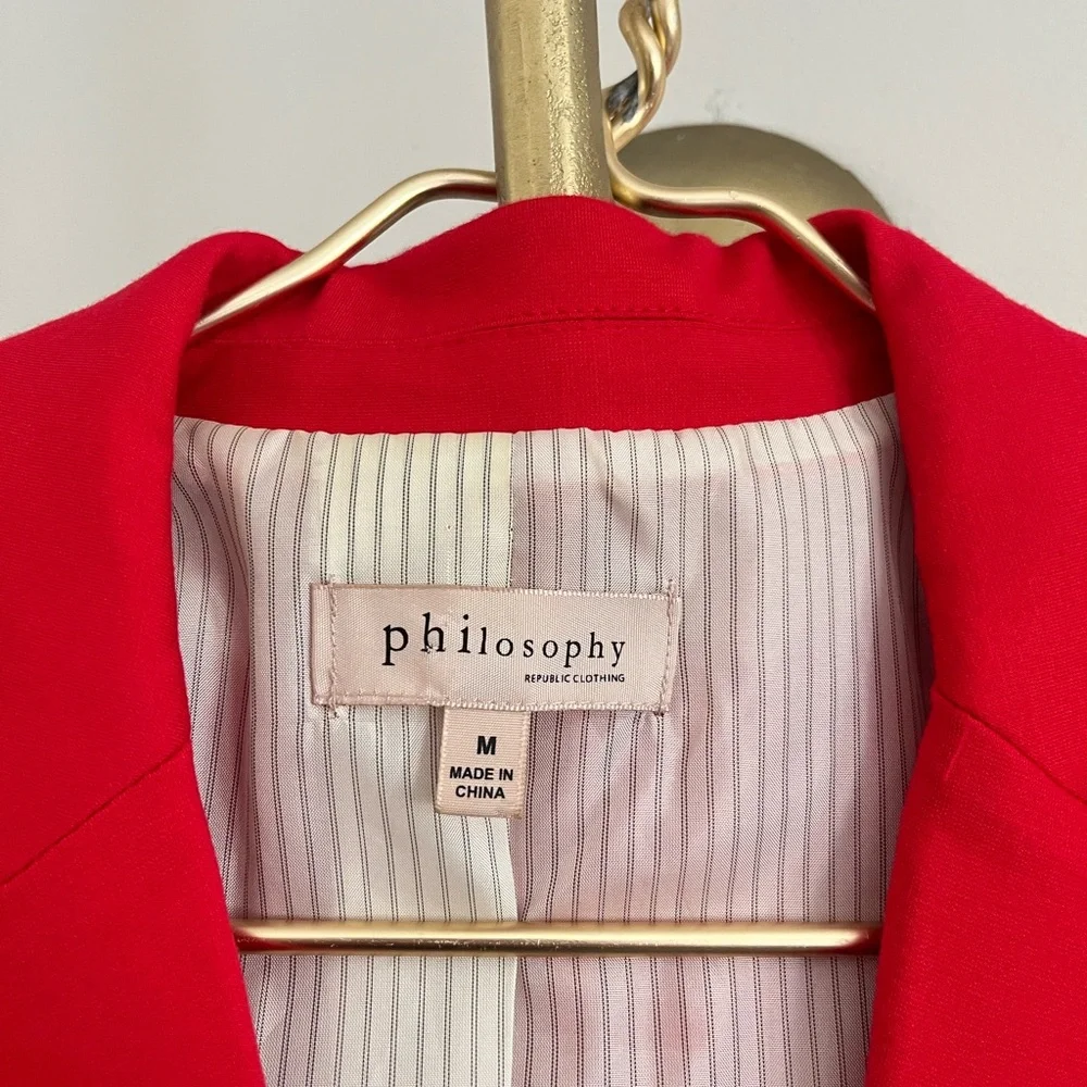 Philosophy Scarlet Women's classic luxury casual business vibrant Blazer M - Picture 2 of 9